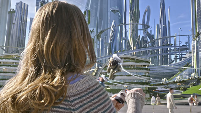 Escena de "Tomorrowland. El món del demà" a la Ciutat de les Arts i les Ciències.